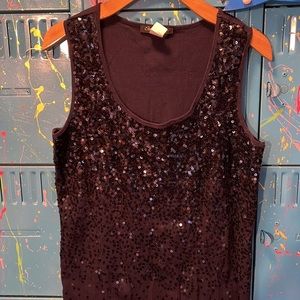 💰🚨CLEARANCE 🚨💰 
Sequins Navy Tank Top. Only Nine. 2X. B237